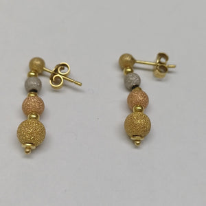 ARETES PAR ORO, ORO COMBINADO 14 K 1.7 GRMS (SEMINUEVO)