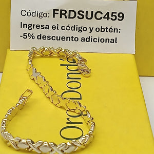 PULSERA ESPECIAL XOXO 14K 18 CM 6.1 GR (NUEVO)