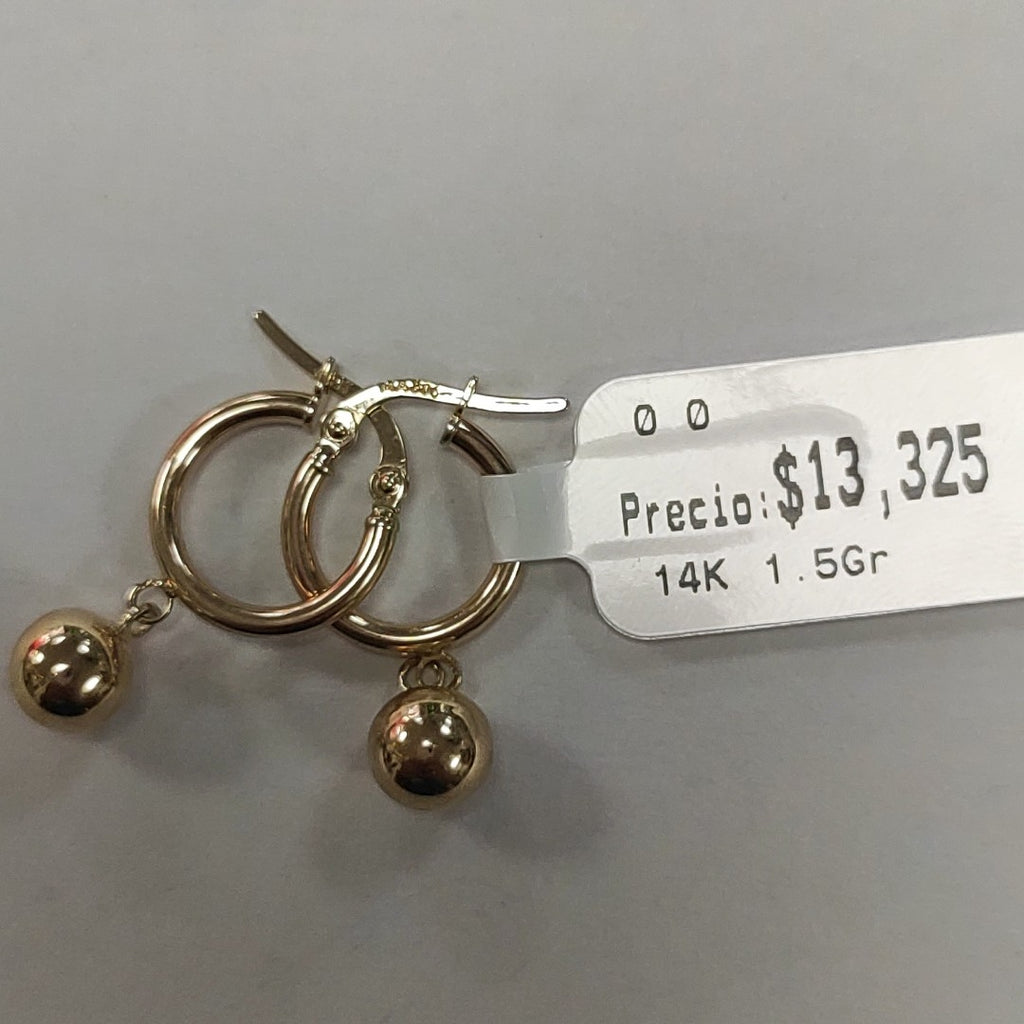 ARRACADAS ORO 14K 1.5 (NUEVO)