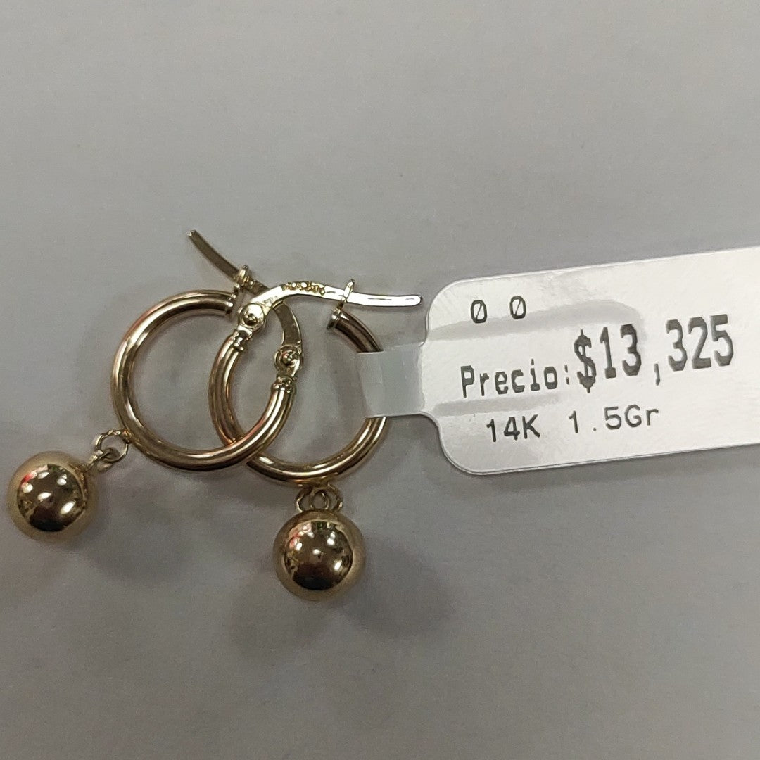 ARRACADAS ORO 14K 1.5 (NUEVO)