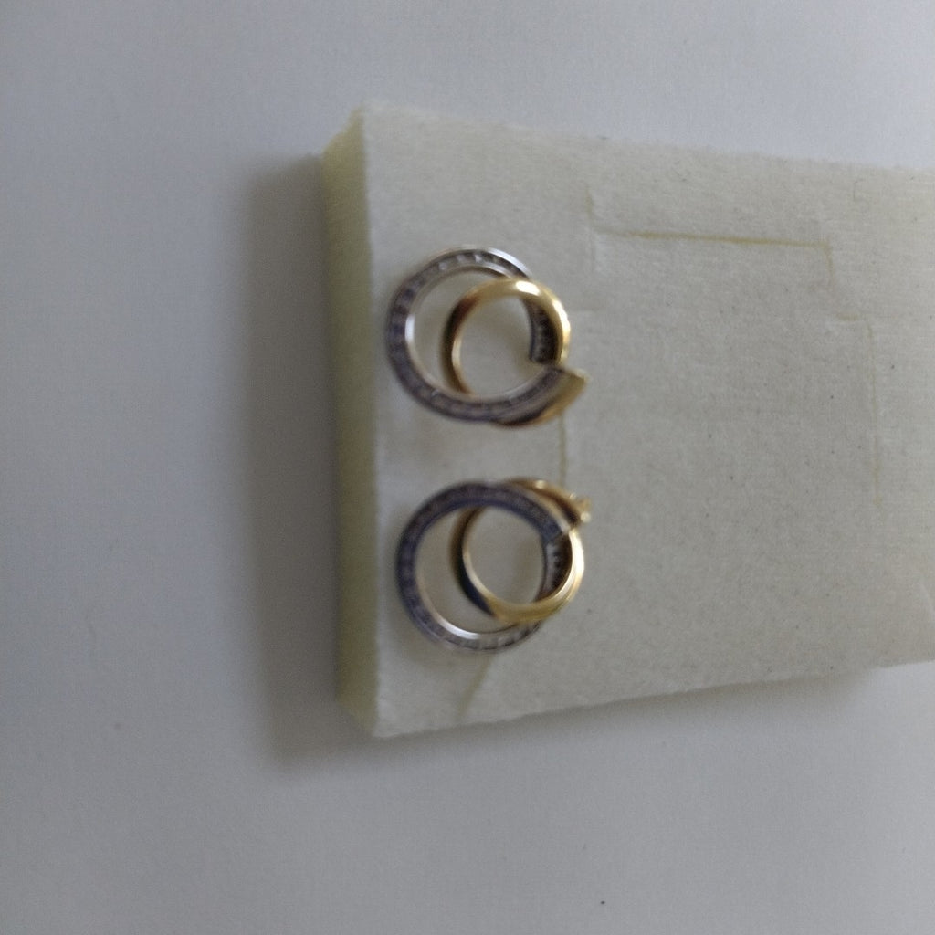 ARRACADAS PAR ORO, ORO COMBINADO 14 K 2.9 GRMS (SEMINUEVO)