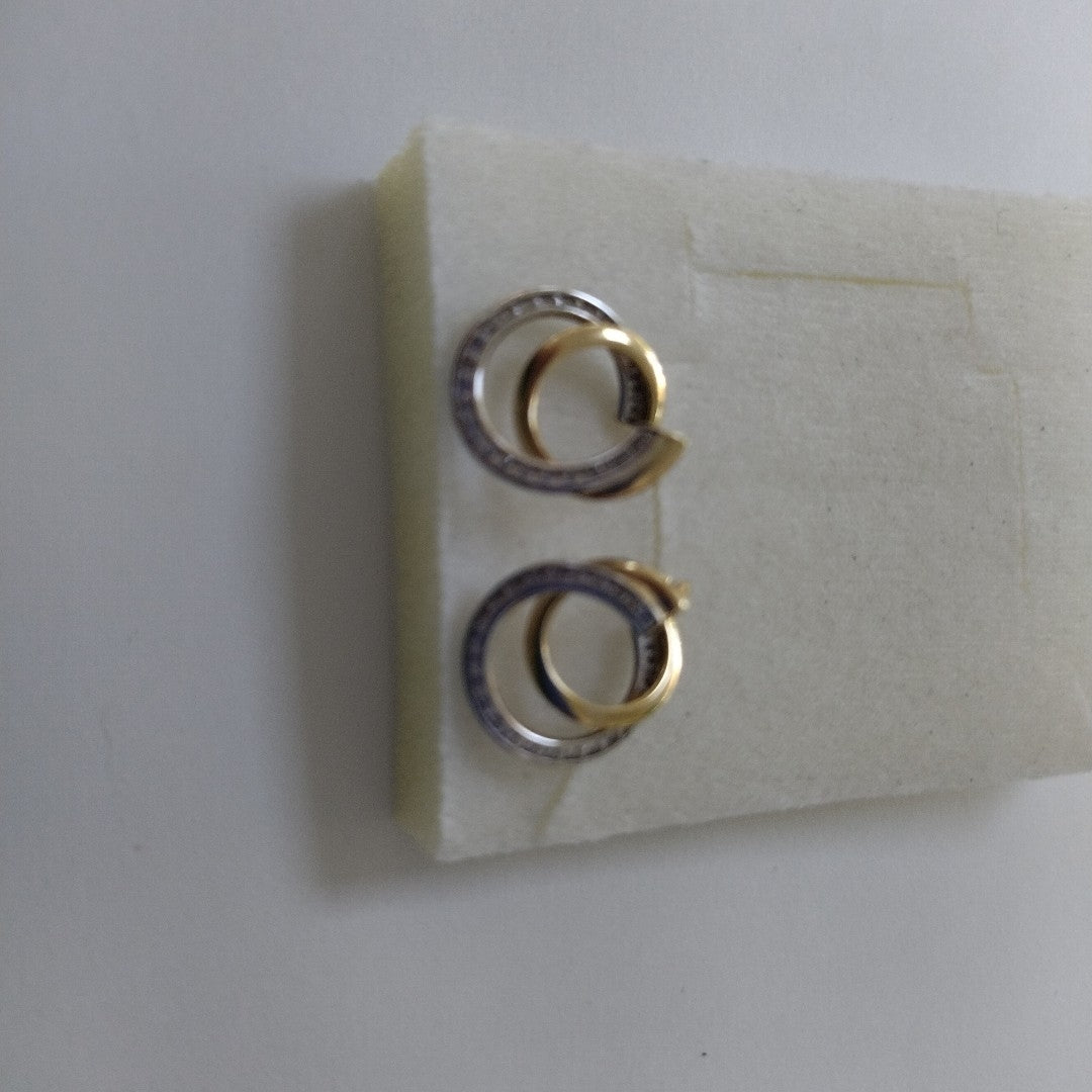 ARRACADAS PAR ORO, ORO COMBINADO 14 K 2.9 GRMS (SEMINUEVO)