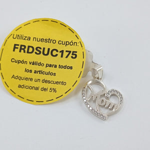 DIJE CORAZON C/CIRCONIAS PLATA .925 3.1 GR (NUEVO)