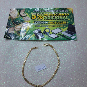 PULSERA TEJIDO BARBADA 14K 18 CM 2.1 GR (NUEVO)