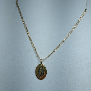 CADENA, MEDALLA RELIGIOSA ORO 14 K 2.6 GRMS (SEMINUEVO)