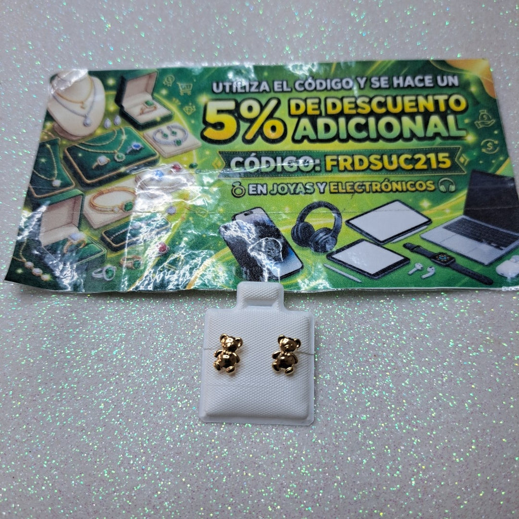 BROQUELES BROQUEL FIG OSO 14K 0.2592 GR (NUEVO)