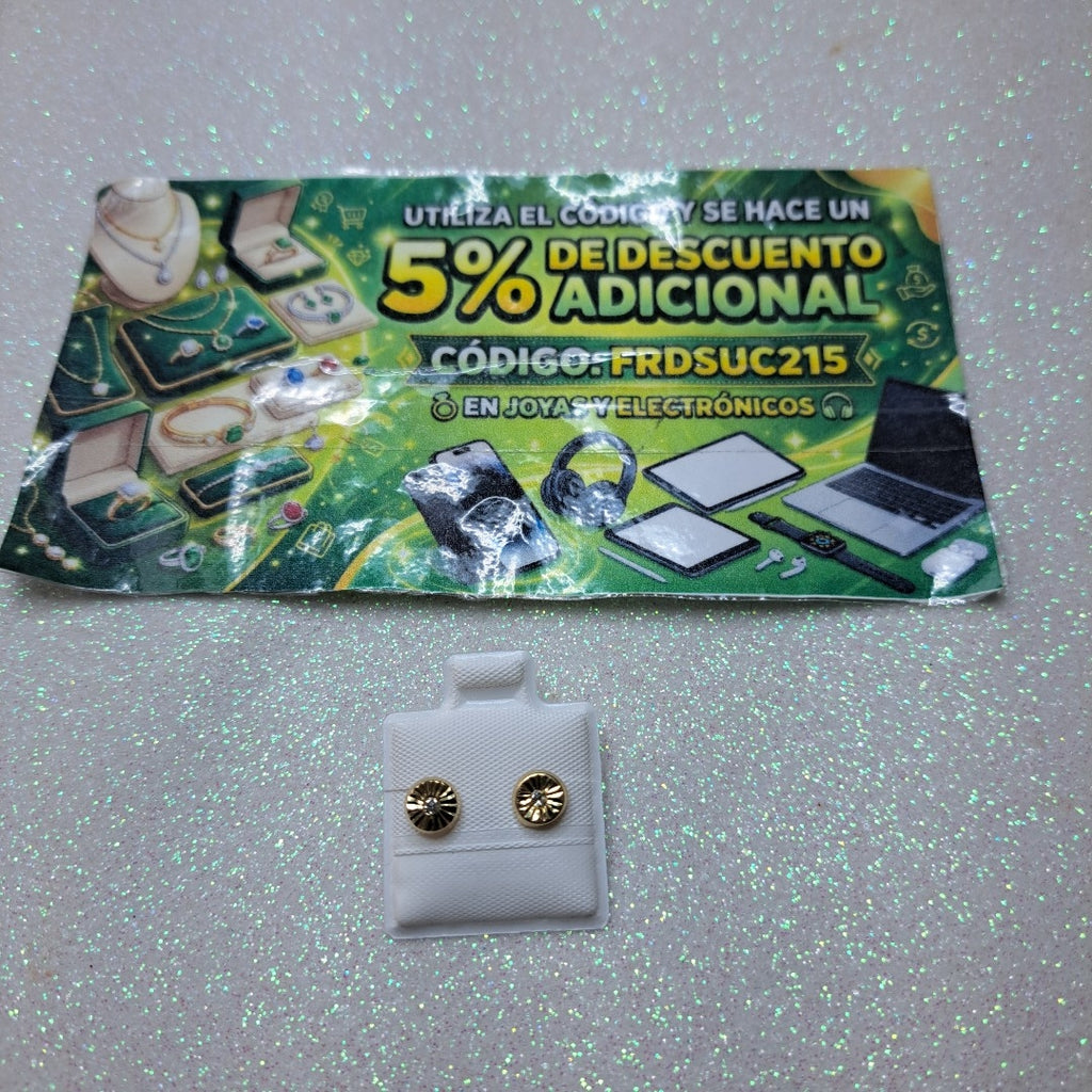 BROQUELES BROQUEL FIG BOTON C CIRCONIA 14K 0.2916 GR (NUEVO)