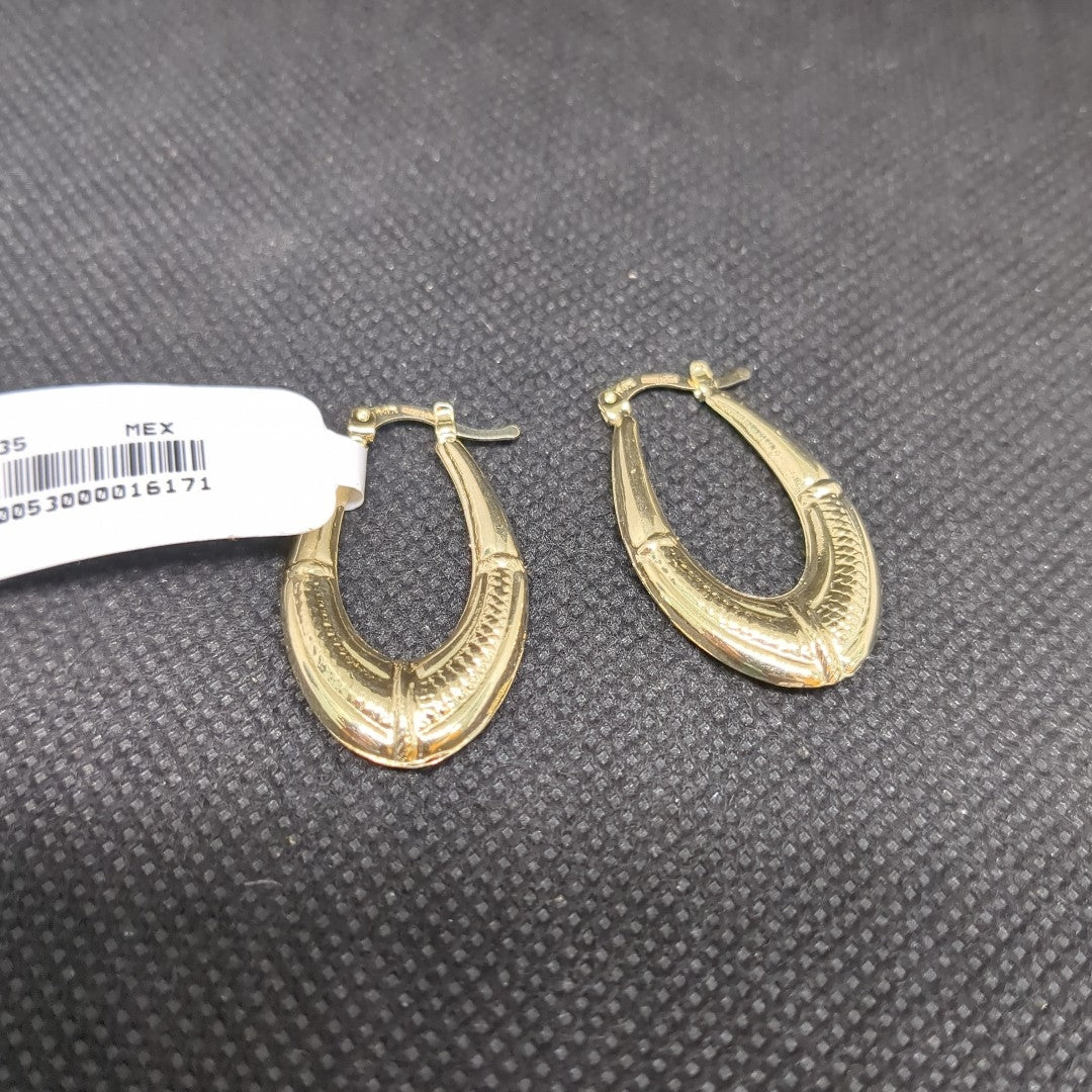ARETES ARRACADAS ESTRIADAS 14K 2.6 GR (NUEVO)