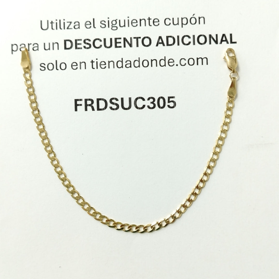 PULSERA TEJIDO BARBADA 14K 18 CM 3.3 GR (NUEVO)