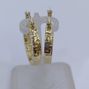 ARETES TEJIDO ARRACADAS TIPO GRECAS 14K 2.1 GR (NUEVO)