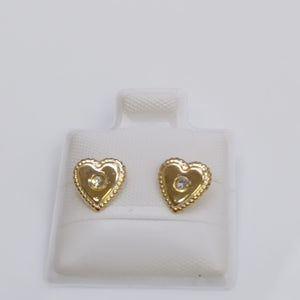 BROQUELES BROQUEL FIG CORAZON C CIRCONIA 14K 0.2614 GR (NUEVO)