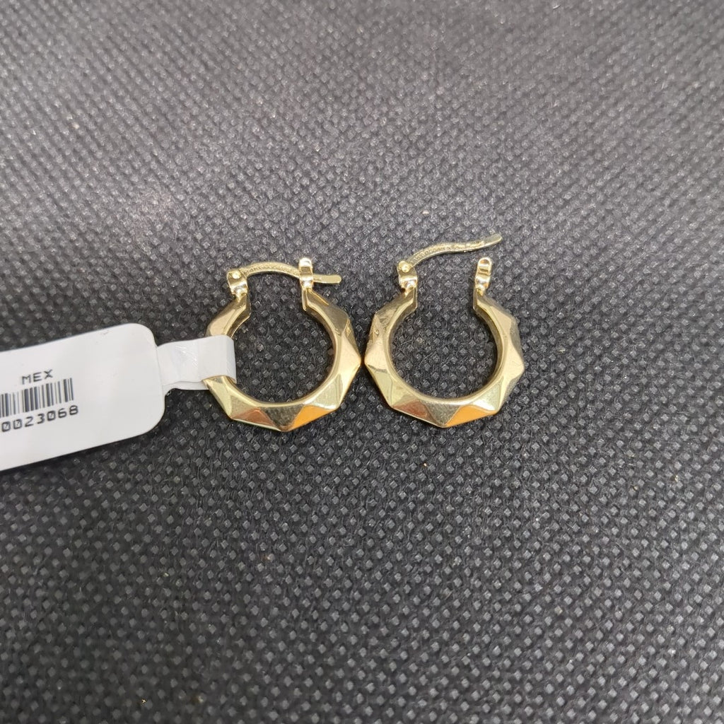 ARETES TEJIDO ARRACADAS FACETADAS 14K 1.7 GR (NUEVO)