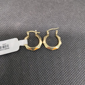 ARETES TEJIDO ARRACADAS FACETADAS 14K 1.7 GR (NUEVO)
