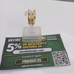 ARETES TEJIDO ARRACADA SATINADA 14K 2.6 GR (NUEVO)