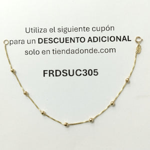 PULSERA ESPECIAL CON BOLITAS 14K 18 CM 1.4 GR (NUEVO)