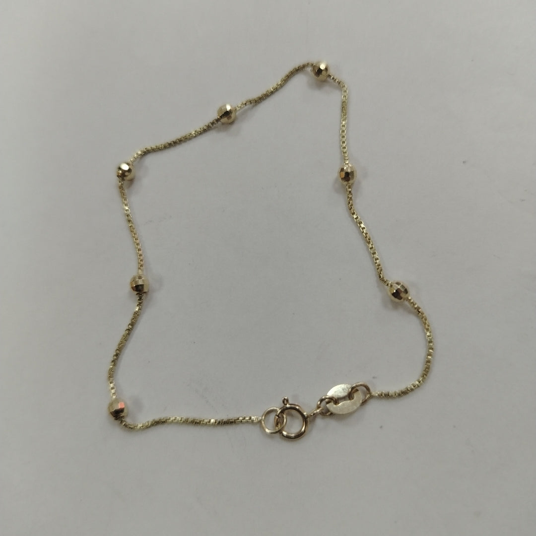 PULSERA ESPECIAL CON BOLITAS 14K 18 CM 1.4 GR (NUEVO)