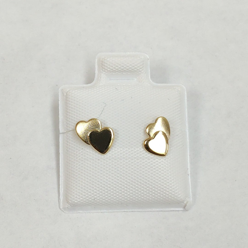 BROQUELES BROQUEL CORAZON DOBLE 14K 0.2171 GR (NUEVO)