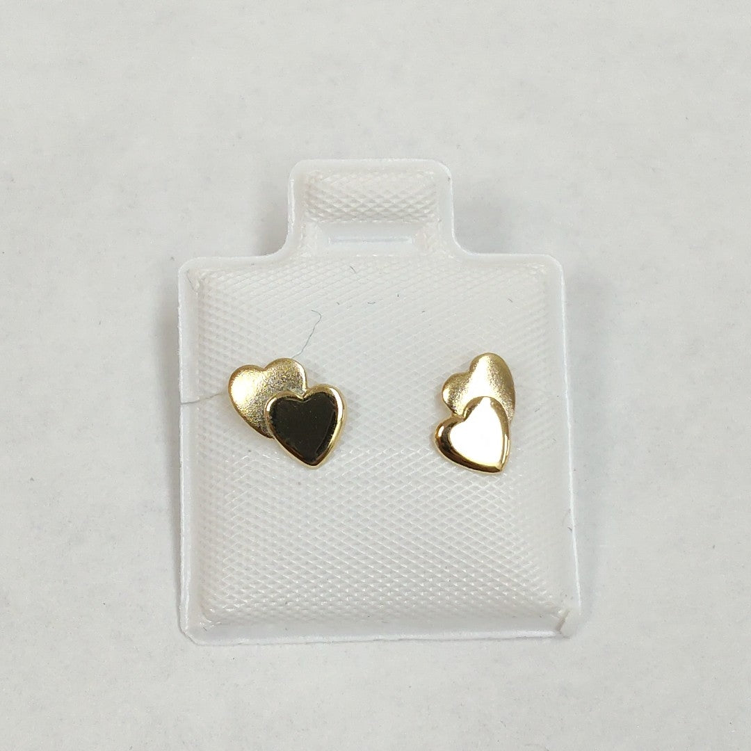 BROQUELES BROQUEL CORAZON DOBLE 14K 0.2171 GR (NUEVO)