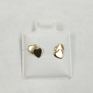 BROQUELES BROQUEL CORAZON DOBLE 14K 0.2171 GR (NUEVO)