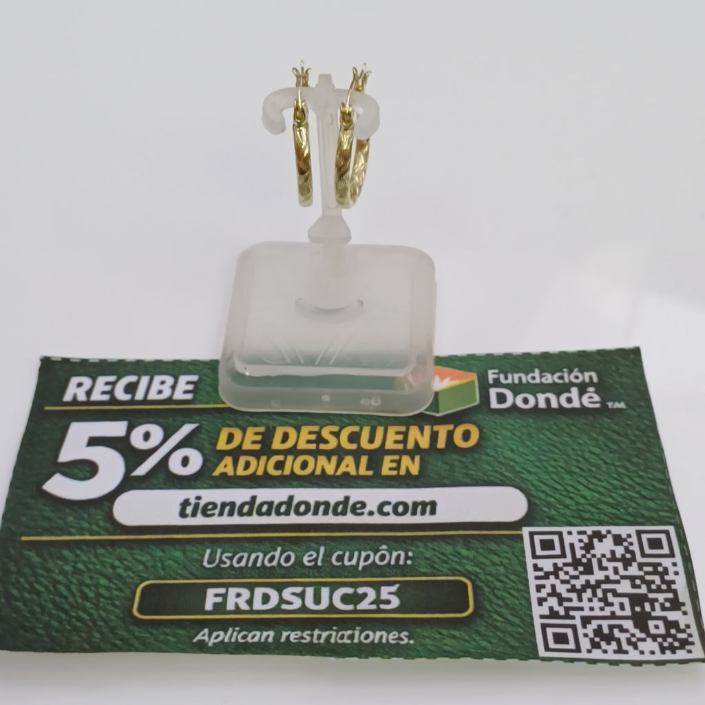ARETES ARRACADAS TRENZADAS 14K 18 1.6 GR (NUEVO)
