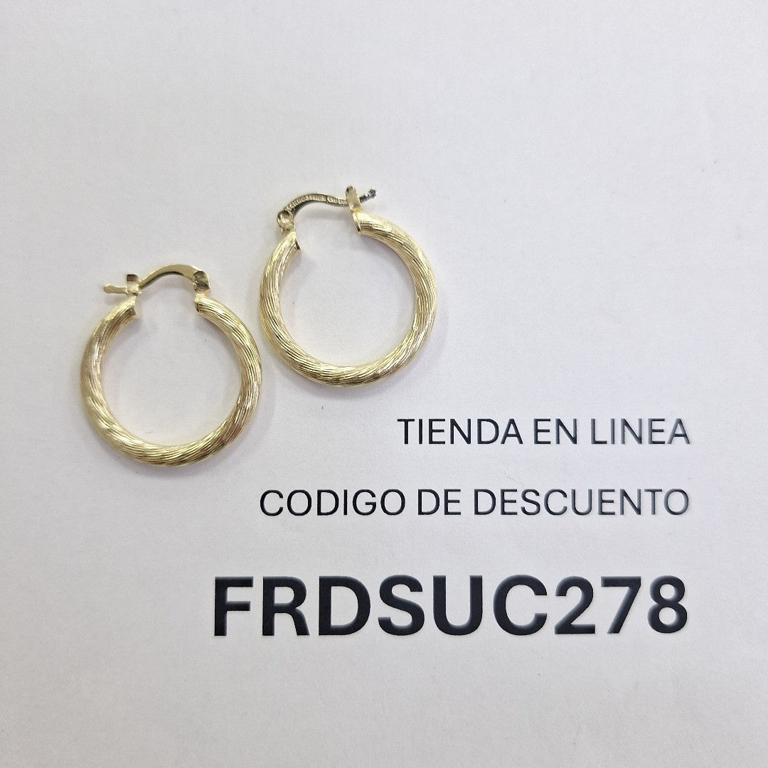 ARETES TEJIDO ARRACADAS ASTRIADAS 14K 3 GR (NUEVO)