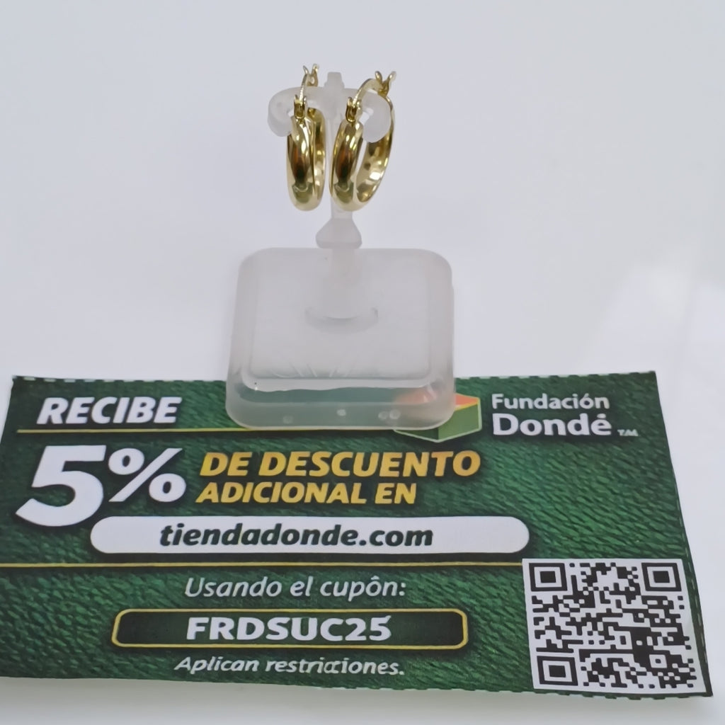 ARETES ARRACADA LISA 14K 1.8 GR (NUEVO)