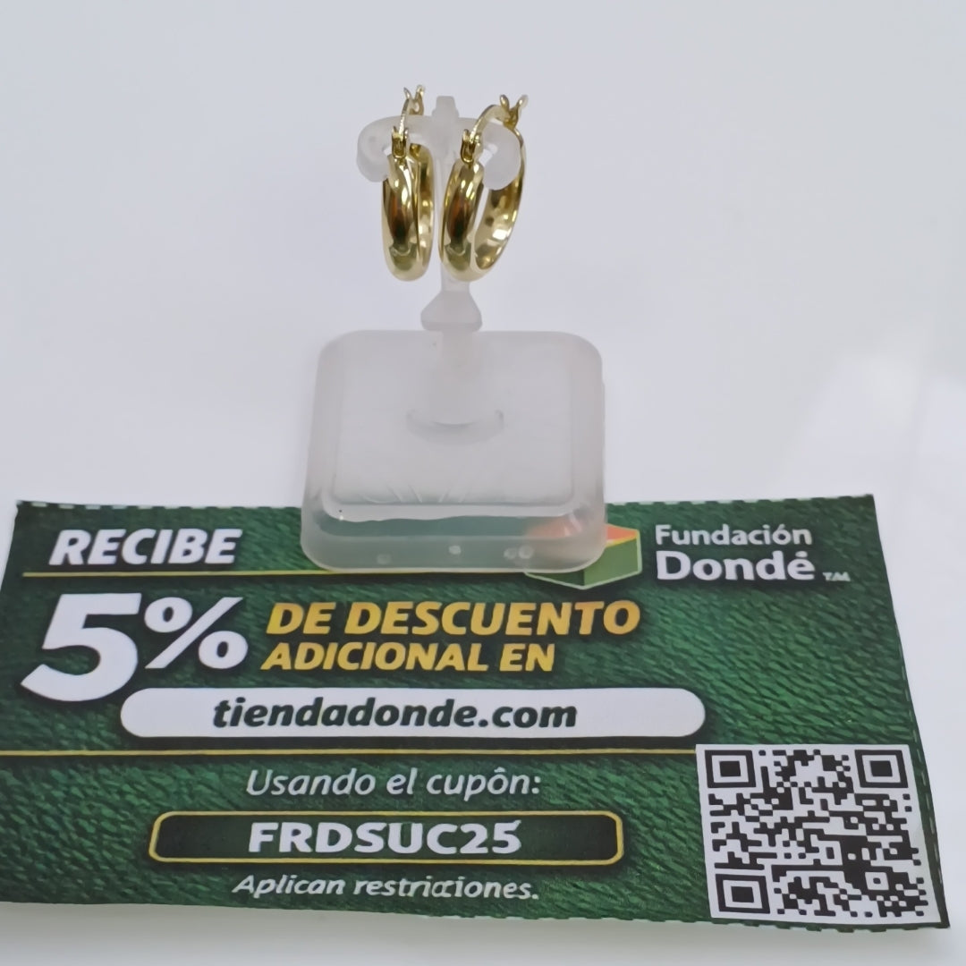 ARETES ARRACADA LISA 14K 1.8 GR (NUEVO)