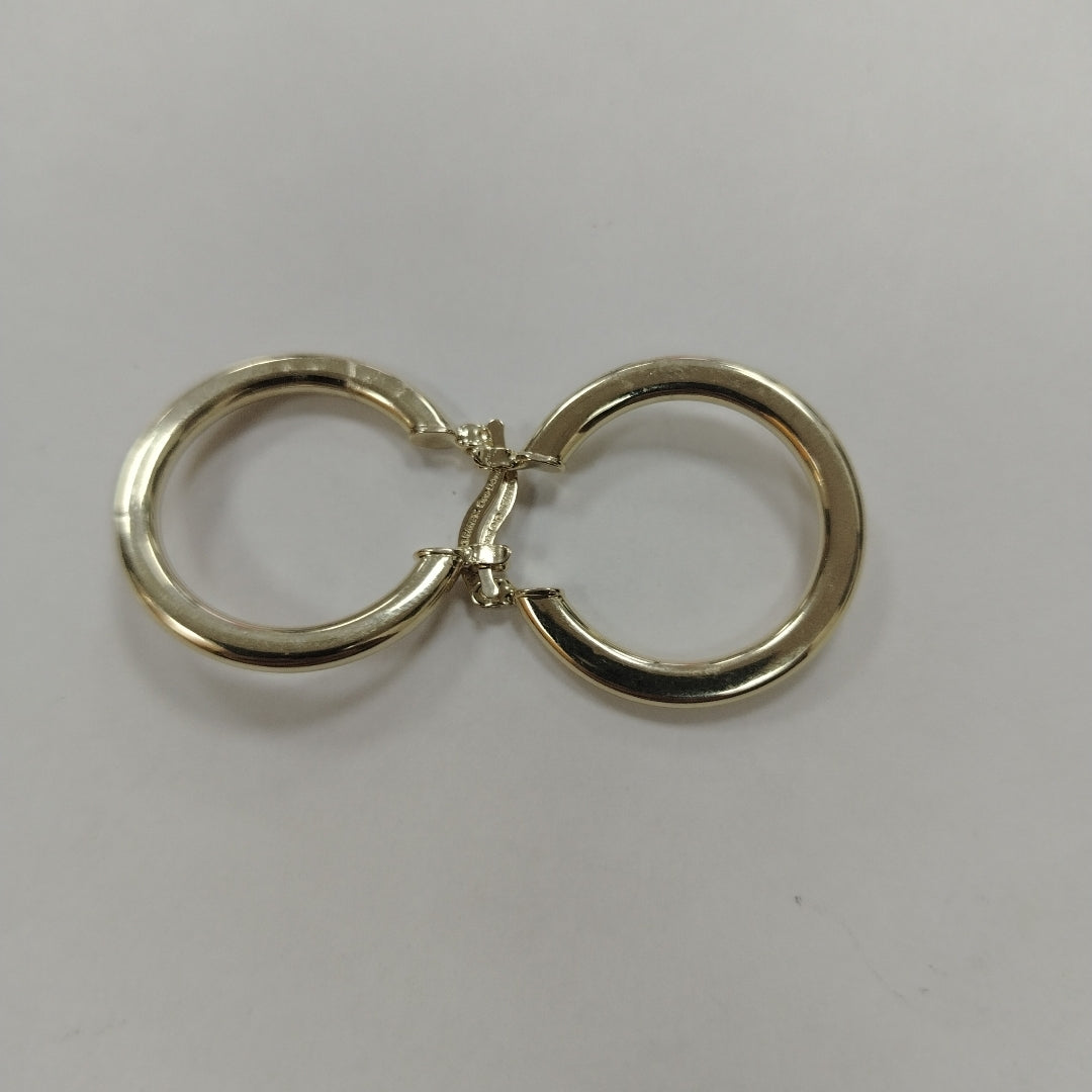 ARETES TEJIDO ARRACADA LISA 14K 2.1 GR (NUEVO)