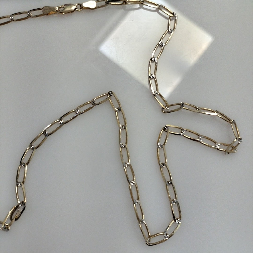 CADENA TEJIDO ESLABONES 12.3G 60 CM 14K (NUEVO)