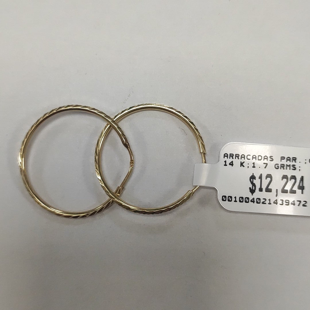 ARRACADAS PAR ORO 14 K 1.7 GRMS (SEMINUEVO)