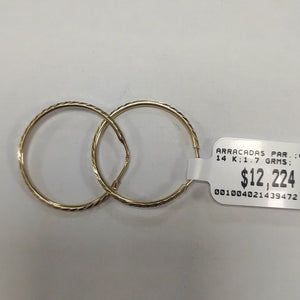 ARRACADAS PAR ORO 14 K 1.7 GRMS (SEMINUEVO)