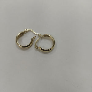 ARETES TEJIDO ARRACADAS LISAS 14K 2.2 GR (NUEVO)