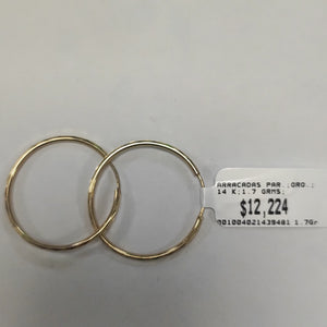 ARRACADAS PAR ORO 14 K 1.7 GRMS (SEMINUEVO)