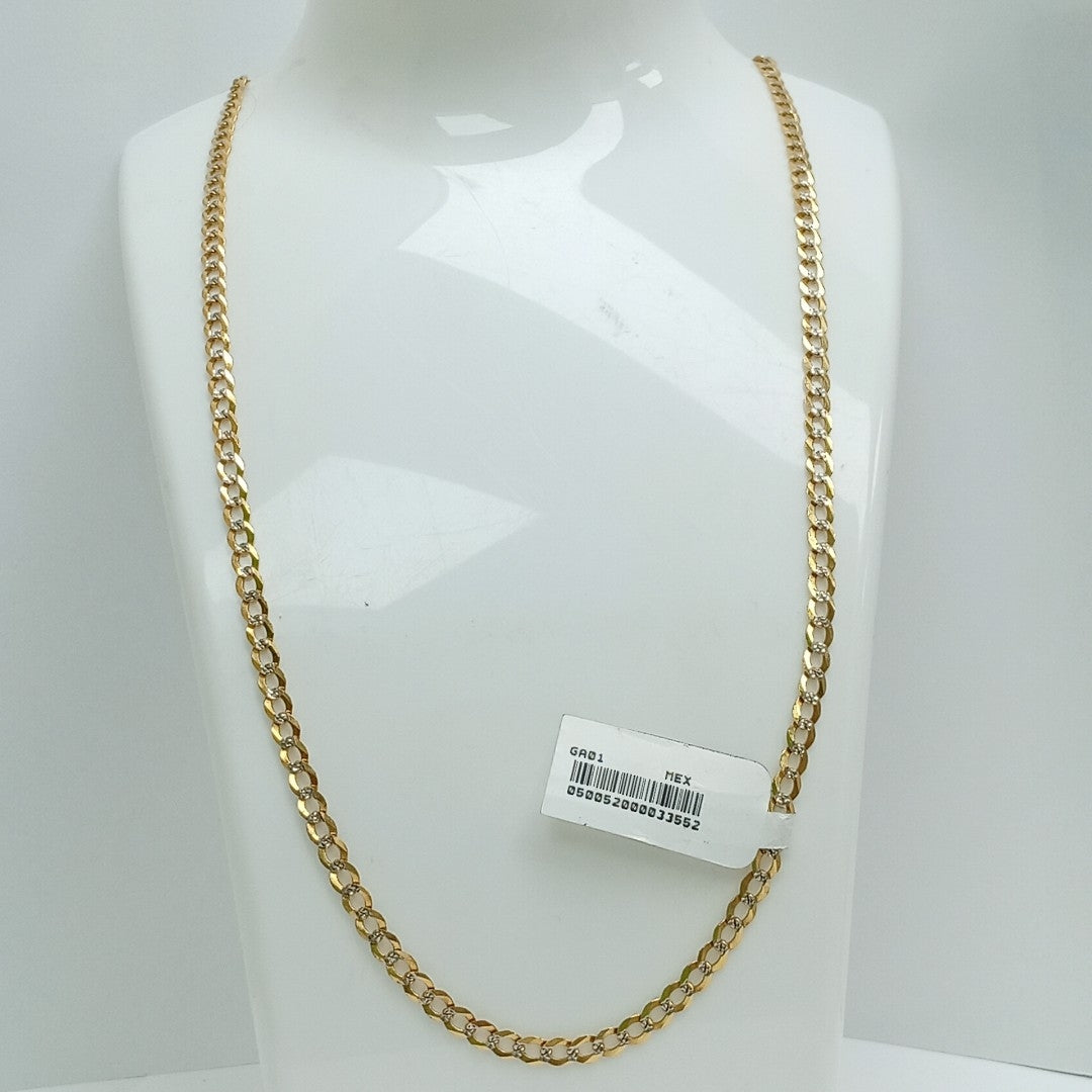 CADENAS BARBADA DIAMANTADA ORO 14K 55 CM 8.9 GR (NUEVO)