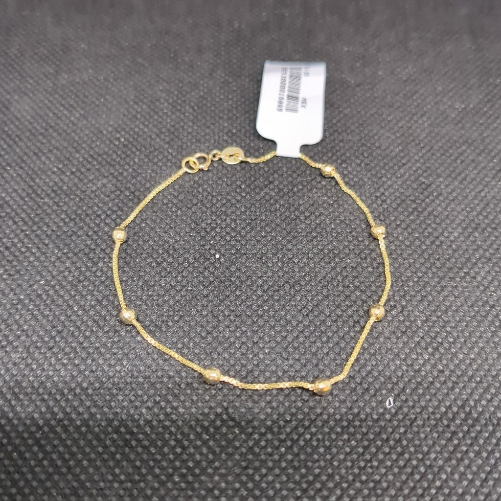 PULSERA ESPECIAL CON BOLITAS 14K 18 CM 1.4 GR (NUEVO)