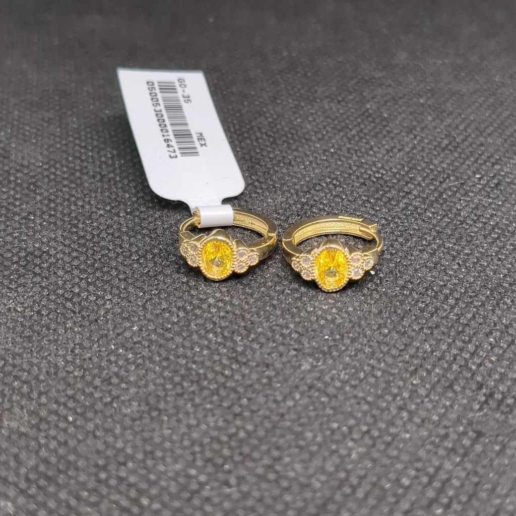 ARETES ARRACADAS CON CIRCONIAS Y PDRAS COL 14K 3.2 GR (NUEVO)