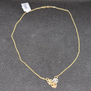 CADENA TEJIDO GARGANTILLA ESPECIAL C FLORES 14K 45 CM 3 GR (NUEVO)