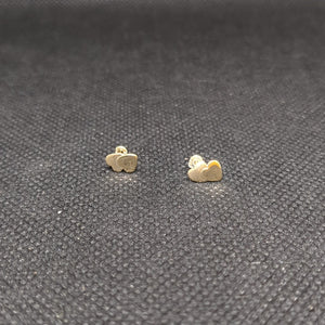 BROQUELES BROQUEL CORAZON DOBLE 14K 0.2171 GR (NUEVO)