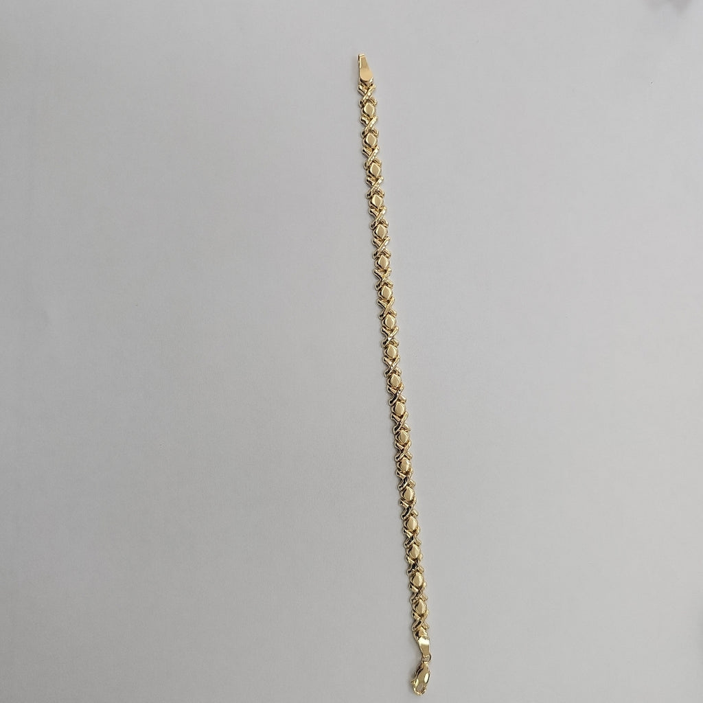 PULSERA ESPECIAL XOXO 14K 18 CM 6.1 GR (NUEVO)