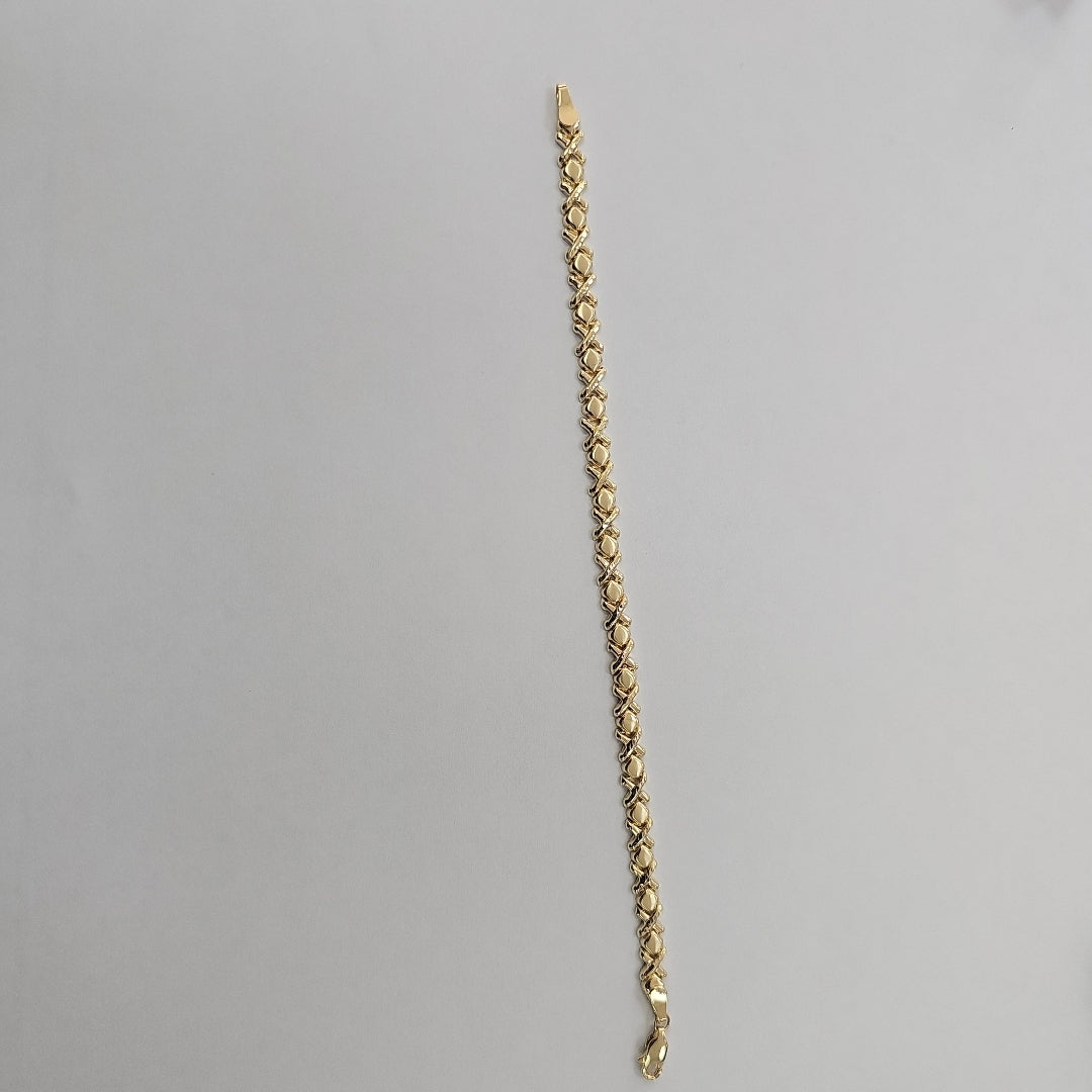 PULSERA ESPECIAL XOXO 14K 18 CM 6.1 GR (NUEVO)
