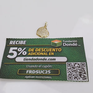 DIJE TEJIDO CORAZON CON CIRCONIAS 14K 1.8 GR (NUEVO)