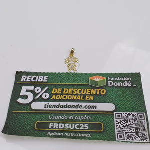 DIJE TEJIDO NIÑA CON CIRCONIAS 14K 0.9 GR (NUEVO)