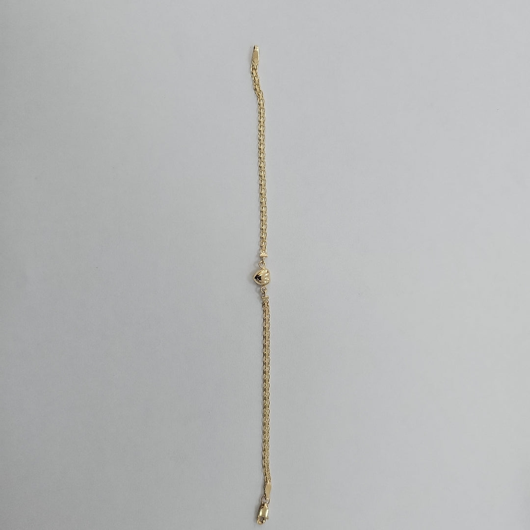 PULSERA ESPECIAL C CORAZON 14K 18 CM 2.7 GR (NUEVO)