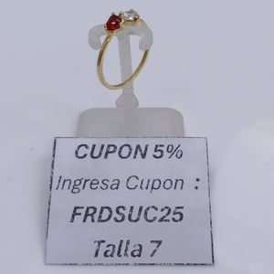 ANILLOS CON CIRCONIA T PIEDRA DE COLOR 14K TALLA 7 1.1 GR (NUEVO)