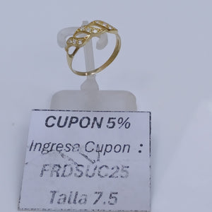ANILLOS CON CIRCONIAS 14K TALLA 8 1.4 GR (NUEVO)