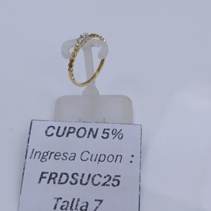 ANILLO ANILLITO C CIRCONIAS 14K 6 TALLA 1 GR (NUEVO)
