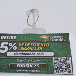 ANILLO ANILLITO CORAZON C CIRCONIA 14K 9 TALLA 0.9 GR (NUEVO)