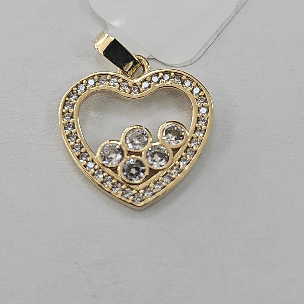 DIJE CORAZON CON CIRCONIAS 14K 1.7 GR (NUEVO)