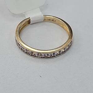 ANILLO ANILLITO C CIRCONIAS 14K 7 TALLA 2.1 GR (NUEVO)