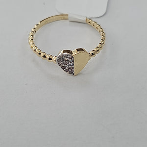 ANILLO ANILLITO FIG CORAZON C CIRCONIAS 14K 8 TALLA 1.6 GR (NUEVO)
